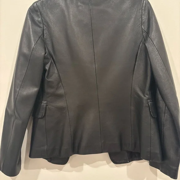 Classic Opart leather blazer jacket coat - Picture 7 of 10